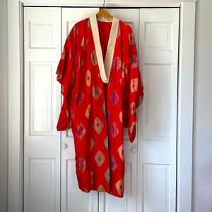 Vintage silk kimono with linen lining